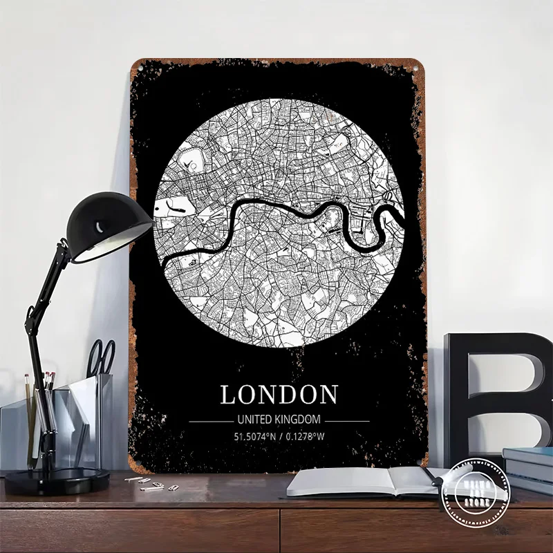 London City Map Tin Plaque Pos - Retro Gaming London recension och pris
