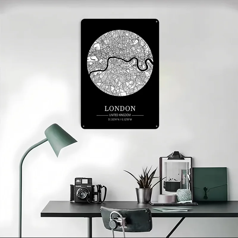 London City Map Tin Plaque Pos - Retro Gaming London recension och pris