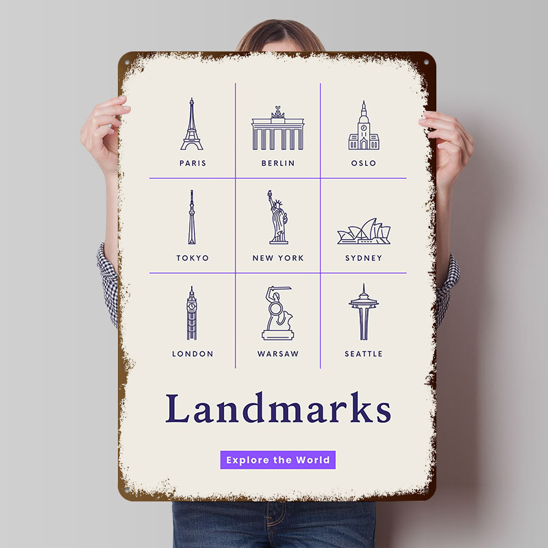 World Landmarks Icons Tinplate - Retro Gaming Icons recension och pris
