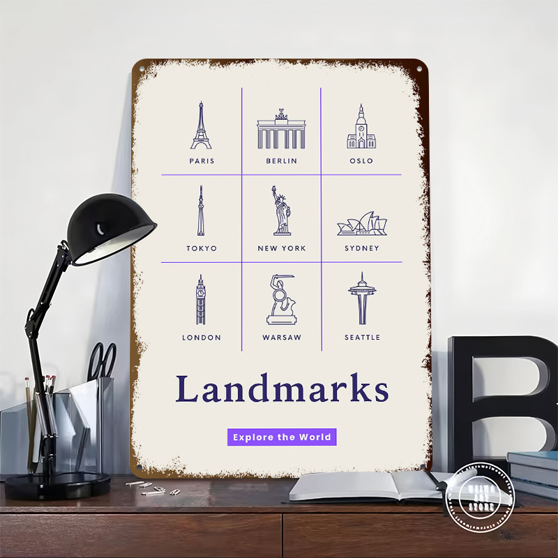 World Landmarks Icons Tinplate - Retro Gaming Icons recension och pris