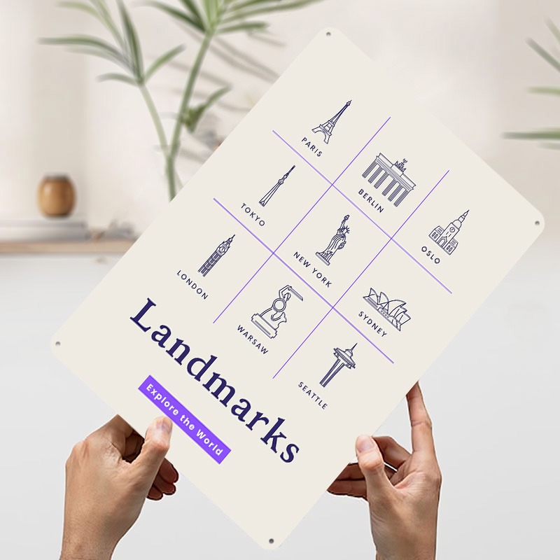 World Landmarks Icons Tinplate - Retro Gaming Icons recension och pris
