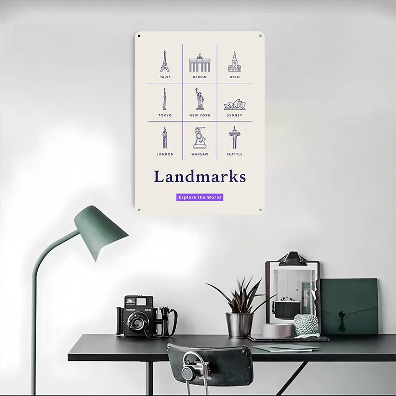 World Landmarks Icons Tinplate - Retro Gaming Icons recension och pris