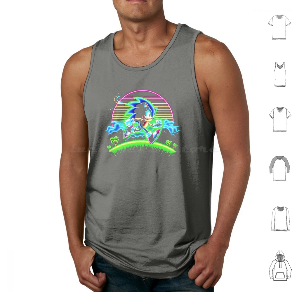 Neon Tank Tops Print Cotton Th - Retro Gaming Icons recension och pris