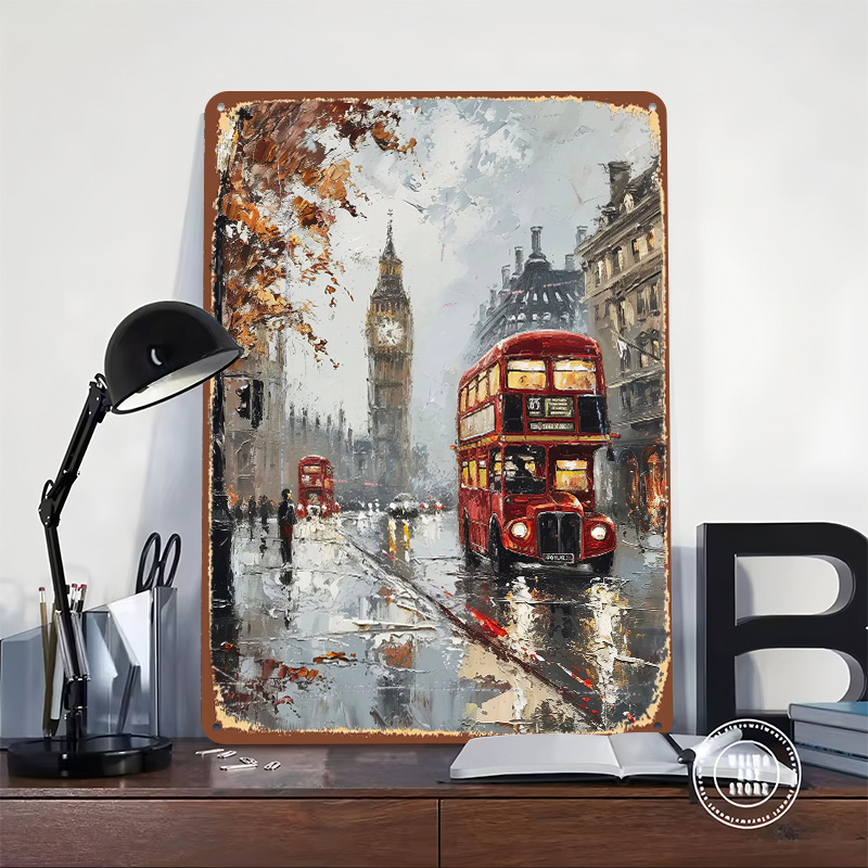 London Bus Charm Metal Poster  - Retro Gaming London recension och pris