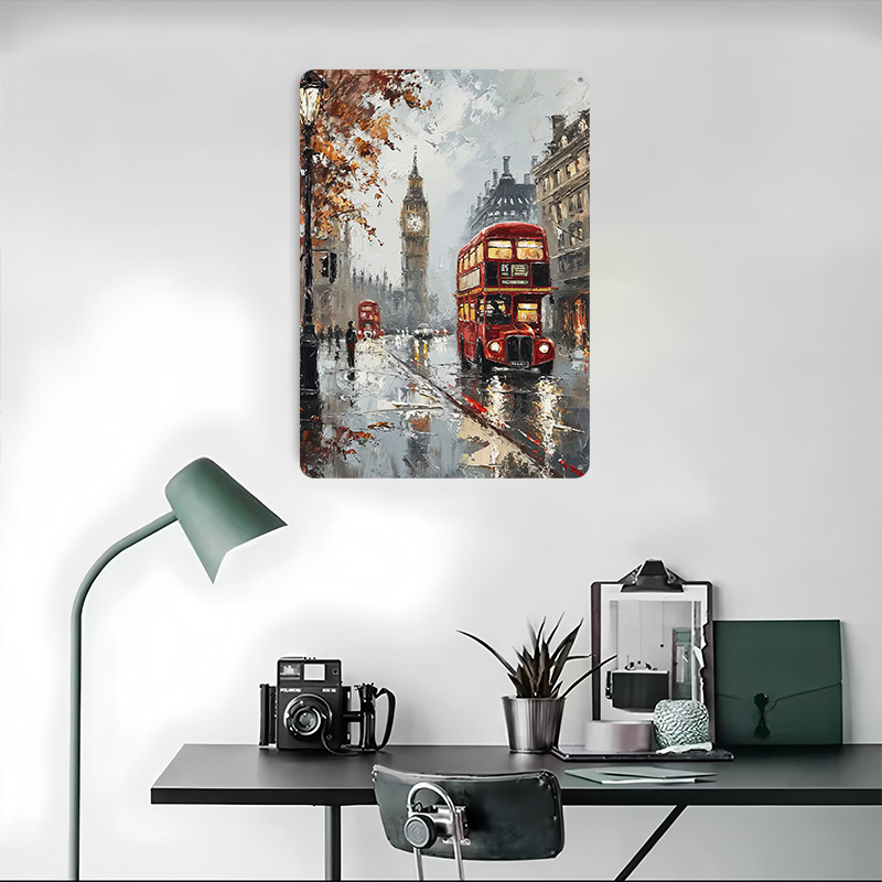 London Bus Charm Metal Poster  - Retro Gaming London recension och pris