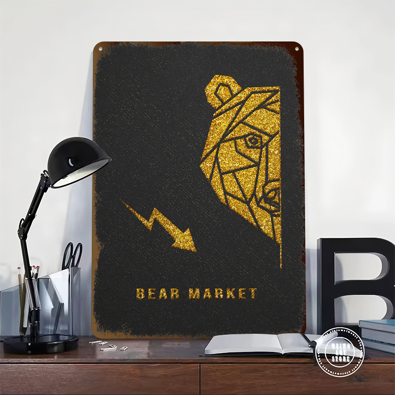Gold Bear Market Metal Poster  - Retro Gaming Market recension och pris