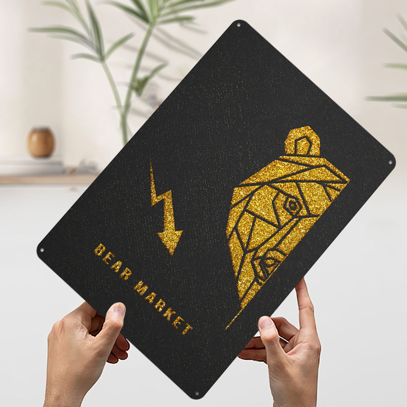 Gold Bear Market Metal Poster  - Retro Gaming Market recension och pris