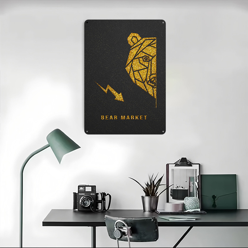 Gold Bear Market Metal Poster  - Retro Gaming Market recension och pris