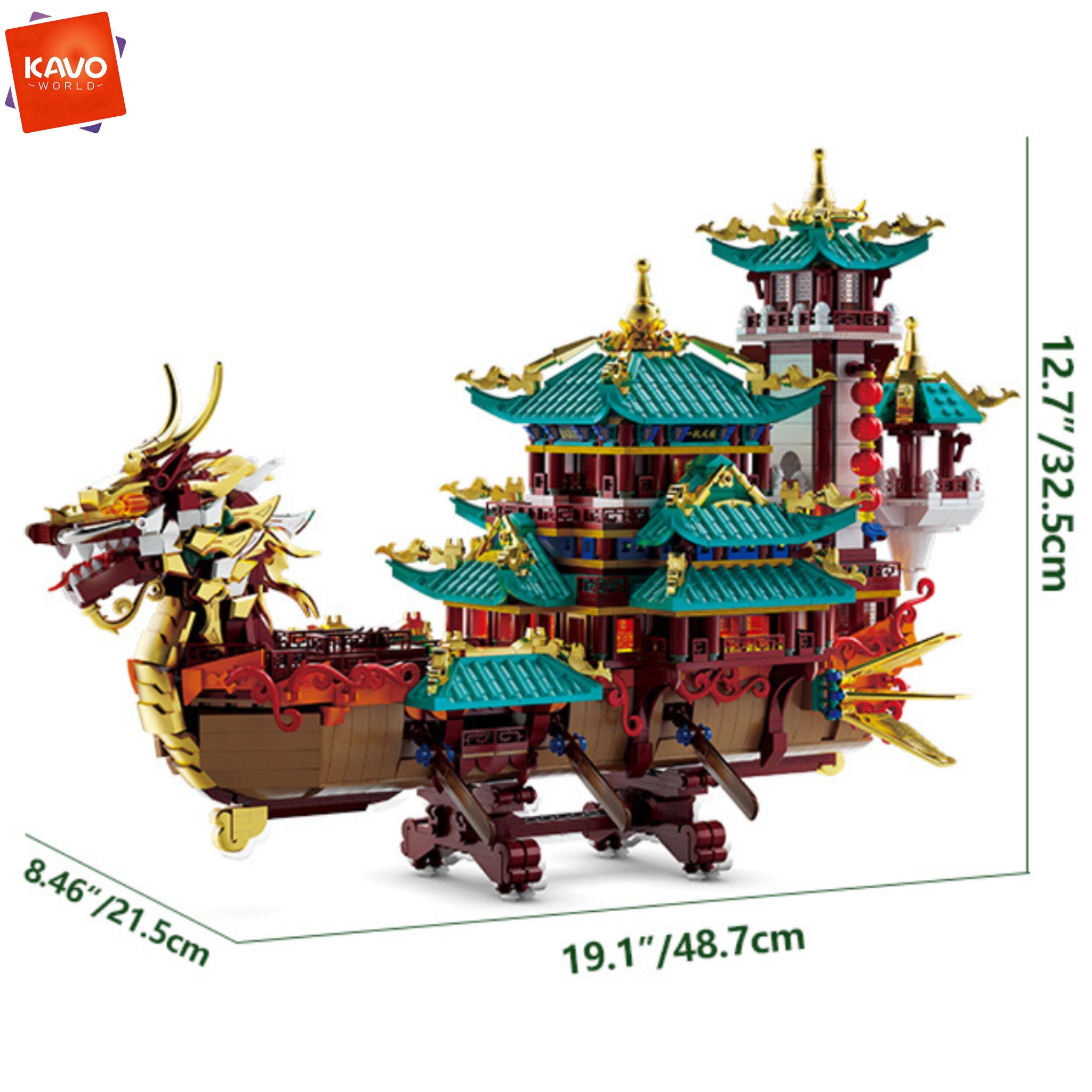 KAVOWORLD 2453pcs Dragon Boat  - Retro Gaming Cabinet recension och pris