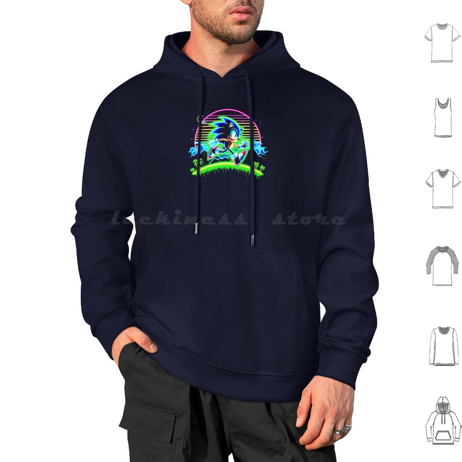 Neon Hoodies Long Sleeve The H - Retro Gaming Icons recension och pris